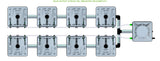 ALIEN Hydroponics RAIN 8 Pot 2 Row 15L Remote Header Kit