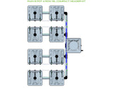 ALIEN Hydroponics RAIN 8 Pot 4 Row 15L Compact Header Kit