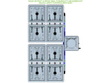 ALIEN Hydroponics RAIN 8 Pot 4 Row 30L Compact Header Kit