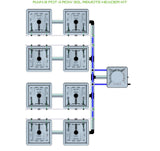 ALIEN Hydroponics RAIN 8 Pot 4 Row 30L Remote Header Kit