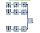 ALIEN Hydroponics RAIN 9 Pot 3 Row 15L Compact Header Kit