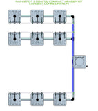 ALIEN Hydroponics RAIN 9 Pot 3 Row 15L Compact Header Kit