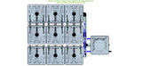 ALIEN Hydroponics RAIN 9 Pot 3 Row 15L Remote Header Kit
