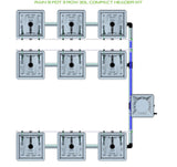 ALIEN Hydroponics RAIN 9 Pot 3 Row 30L Compact Header Kit