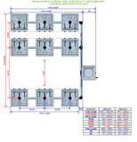 ALIEN Hydroponics RAIN 9 Pot 3 Row 30L Compact Header Kit