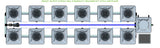 ALIEN Hydroponics RDWC 12 Pot 2 Row 20L Compact Header Kit with Air Pump
