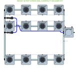 ALIEN Hydroponics RDWC 12 Pot 3 Row 20L Compact Header Kit