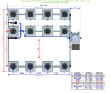 ALIEN Hydroponics RDWC 12 Pot 3 Row 20L Compact Header Kit with Air Pump