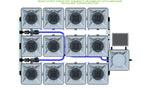 ALIEN Hydroponics RDWC 12 Pot 3 Row 20L Compact Header Kit with Air Pump