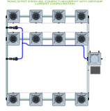 ALIEN Hydroponics RDWC 12 Pot 3 Row 20L Compact Header Kit with Air Pump