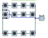 ALIEN Hydroponics RDWC 12 Pot 3 Row 20L Remote Header Kit