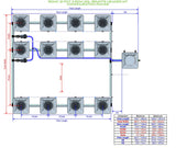 ALIEN Hydroponics RDWC 12 Pot 3 Row 20L Remote Header Kit