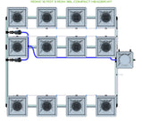 ALIEN Hydroponics RDWC 12 Pot 3 Row 36L Compact Header Kit