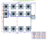 ALIEN Hydroponics RDWC 12 Pot 3 Row 36L Compact Header Kit