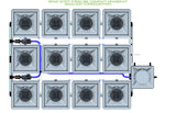 ALIEN Hydroponics RDWC 12 Pot 3 Row 36L Compact Header Kit