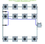 ALIEN Hydroponics RDWC 12 Pot 3 Row 36L Compact Header Kit