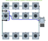 ALIEN Hydroponics RDWC 12 Pot 3 Row 36L Compact Header Kit with Air Pump