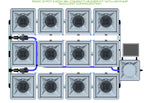 ALIEN Hydroponics RDWC 12 Pot 3 Row 36L Compact Header Kit with Air Pump