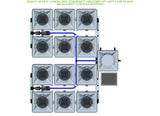 ALIEN Hydroponics RDWC 12 Pot 4 Row 20L Compact Header Kit with Air Pump