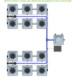 ALIEN Hydroponics RDWC 12 Pot 4 Row 20L Remote Header Kit with Air Pump