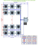 ALIEN Hydroponics RDWC 12 Pot 4 Row 20L Remote Header Kit with Air Pump