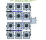 ALIEN Hydroponics RDWC 12 Pot 4 Row 36L Compact Header Kit