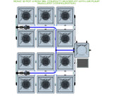 ALIEN Hydroponics RDWC 12 Pot 4 Row 36L Compact Header Kit with Air Pump