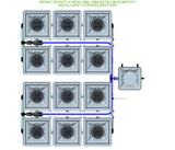 ALIEN Hydroponics RDWC 12 Pot 4 Row 36L Remote Header Kit