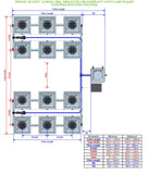 ALIEN Hydroponics RDWC 12 Pot 4 Row 36L Remote Header Kit with Air Pump