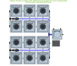 ALIEN Hydroponics RDWC 12 Pot 4 Row 36L Remote Header Kit with Air Pump