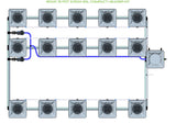 ALIEN Hydroponics RDWC 15 Pot 3 Row 20L Compact Header Kit