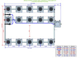 ALIEN Hydroponics RDWC 15 Pot 3 Row 20L Compact Header Kit