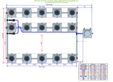 ALIEN Hydroponics RDWC 15 Pot 3 Row 20L Remote Header Kit