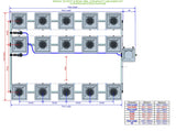 ALIEN Hydroponics RDWC 15 Pot 3 Row 36L Compact Header Kit