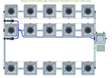 ALIEN Hydroponics RDWC 15 Pot 3 Row 36L Compact Header Kit with Air Pump