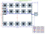 ALIEN Hydroponics RDWC 15 Pot 3 Row 36L Remote Header Kit