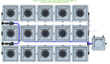 ALIEN Hydroponics RDWC 15 Pot 3 Row 36L Remote Header Kit
