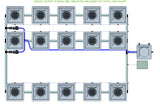 ALIEN Hydroponics RDWC 15 Pot 3 Row 36L Remote Header Kit with Air Pump