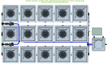 ALIEN Hydroponics RDWC 15 Pot 3 Row 36L Remote Header Kit with Air Pump