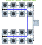 ALIEN Hydroponics RDWC 16 Pot 4 Row 20L Compact Header Kit
