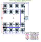 ALIEN Hydroponics RDWC 16 Pot 4 Row 20L Compact Header Kit