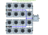ALIEN Hydroponics RDWC 16 Pot 4 Row 20L Compact Header Kit