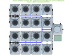 ALIEN Hydroponics RDWC 16 Pot 4 Row 20L Compact Header Kit with Air Pump