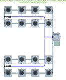 ALIEN Hydroponics RDWC 16 Pot 4 Row 20L Compact Header Kit with Air Pump