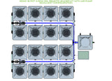 ALIEN Hydroponics RDWC 16 Pot 4 Row 20L Remote Header Kit with Air Pump