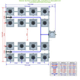 ALIEN Hydroponics RDWC 16 Pot 4 Row 36L Compact Header Kit