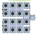 ALIEN Hydroponics RDWC 16 Pot 4 Row 36L Compact Header Kit