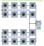 ALIEN Hydroponics RDWC 16 Pot 4 Row 36L Compact Header Kit with Air Pump