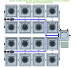 ALIEN Hydroponics RDWC 16 Pot 4 Row 36L Compact Header Kit with Air Pump