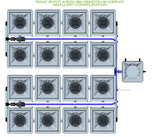 ALIEN Hydroponics RDWC 16 Pot 4 Row 36L Remote Header Kit